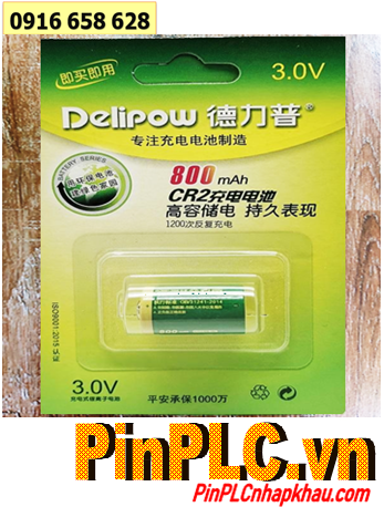 Delipow CR2; Pin sạc 3v Lithium Delipow CR2 800mAh chính hãng _Bảo hành 01 tháng
